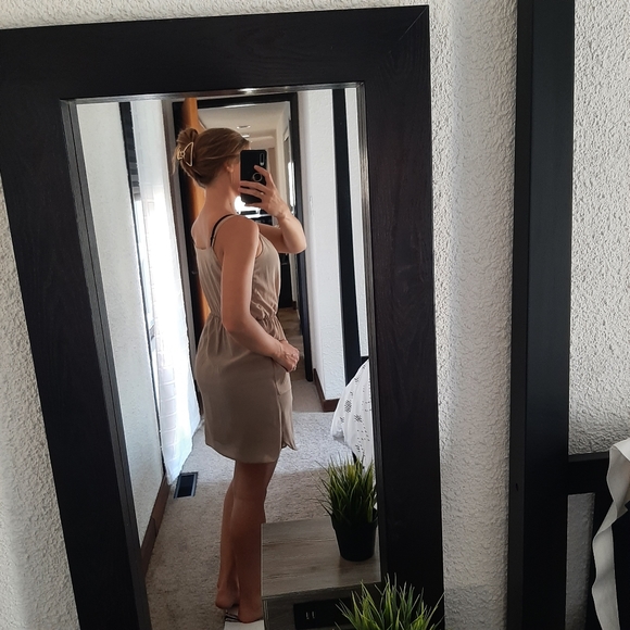 Aritzia T. Babaton 100% Silk Dress, Taupe, Size Small - Picture 5 of 16